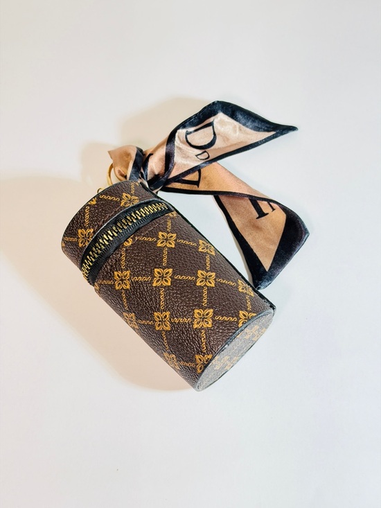 Accessories - Cylindrical Bag charm with Scarf Accent